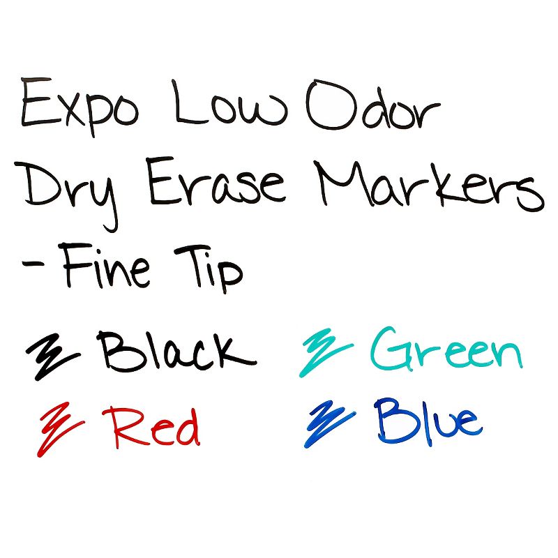 Expo 10pk Dry Erase Markers Fine Tip Black, 4 of 7