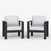 LayinSun Aluminum Patio Chair Sofa, All-Weather Metal Modern 2 Seater Outdoor Sofa with 5" Thick Cushion - 3 of 4