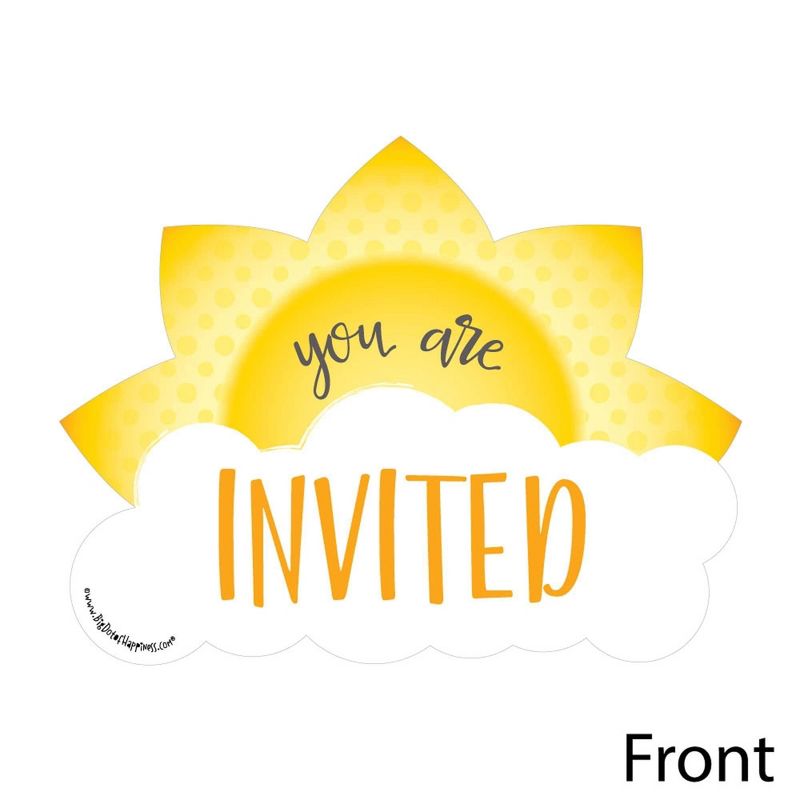 Big Dot of Happiness You are My Sunshine - Shaped Fill-in Invitations - Baby Shower or Birthday Party Invitation Cards with Envelopes - Set of 12, 2 of 7