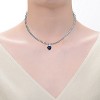 Guili Luxurious hear tennis necklace with stunning sapphire blue heart charm - Elegant sophisticated jewelry for a touch of glamour - 3 of 4