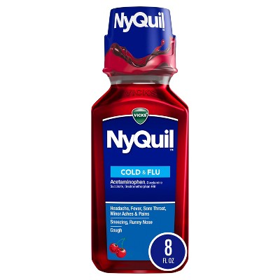 Vicks NyQuil Cherry Cold & Flu Liquid, 8 FL OZ