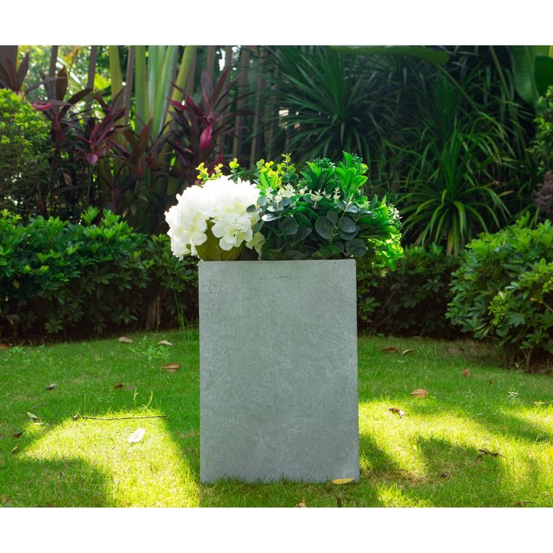 Rosemead Home &#38; Garden, Inc. 13&#34; Wide Kante Lightweight Tall Square Concrete Outdoor Planter Pot Slate Gray, 3 of 6
