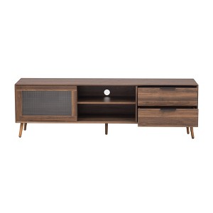 Dexmalle TV Console with 2 Glass Doors and 2 Drawers & Storage Cabinet - 1 of 4