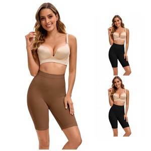 INSPIRE CHIC 3 Pcs Women's Butt Lifter Thigh Slimmers High Elasticity Control Waist Panties - 1 of 4