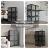 MaseiKar 3-Pack Transparent Stackable Storage Bins with 5 Doors to Open with Wheels, Folding Plastic Craft Containers, Large Closet Organizers Box - 3 of 4
