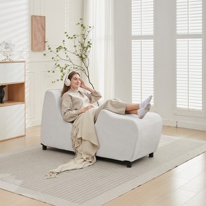 Mjkone Yoga Chair for Adults, Velvet Yoga Chaise Lounge Chair Indoor for Adult Exercise, Stretching, Relaxation,Dark Gray/Light Gray/Beige - 1 of 4