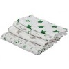 Bacati - Soccerball Green/Gray Muslin Swaddling Blankets set of 4 - 4 of 4