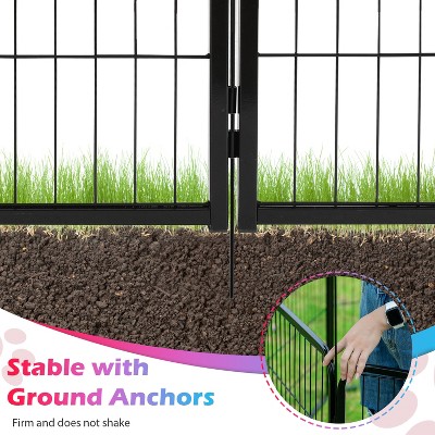 Heavy Duty Black Metal Pet Playpen with Door, 32 Panels