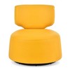 29.13"W PU Fabric Swivel Chair with Spacious Seat, 360° Rotating Base and Sturdy Wood Frame for Living Room - 4 of 4