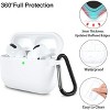 BONGEEK AirPods Pro Case Cover,Soft Silicone Protective Cases Cover Skin for Apple AirPod Pro 2 Charging Case Keychain Front LED Visible,White - 4 of 4