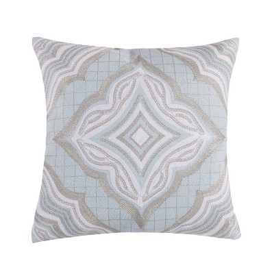 Darcy Embroidered Spa Silver Decorative Pillow - Levtex Home
