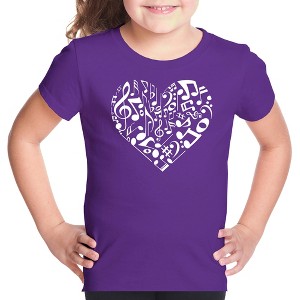 LA Pop Art Girl's Word Art T-shirt - Heart Notes - 1 of 4
