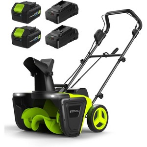 2 x 20V STEELITE Cordless Snow Blower, 20-Inch Snow Thrower Includes 2 x 4.0Ah Batteries & Charger, Ideal for Walkways and Driveways, Brushless Motor - 1 of 4