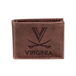 Evergreen NCAA Virginia Cavaliers Brown Leather Bifold Wallet Officially Licensed with Gift Box - 1 of 1