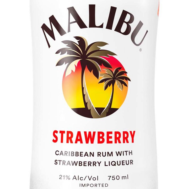 Malibu Strawberry Flavored Caribbean Rum - 750ml Bottle, 5 of 7