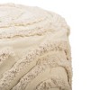 Nordlys Beige Patterned Fabric Pouf Vintage Style Upholstery Living Room - 2 of 4