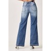 Women's Curvy Wide Leg Straight Jeans - RISEN - 2 of 4