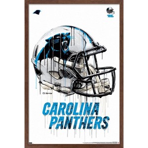 Trends International NFL Carolina Panthers - Drip Helmet 20 Framed Wall Poster Prints - 1 of 4