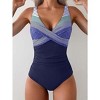 Eomenie Women's One Piece Swimsuits Tummy Control Ruched Push Up Bathing Suit Tie Back Slimming Swimwear - 2 of 3