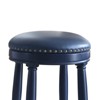 FONTOI 2PCS 360° Swivel Bar Stools, 26" Counter Height Stools with Upholstered Seat, Dark Blue, 17.5"*26.25"*17.5" - 4 of 4