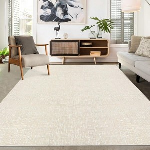 Modern Textured Solid Hallway Runner Rug, Washable Non-Slip with Rubber Backing for Kitchen, Laundry, Entryway - 1 of 4