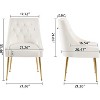 DYHOME Modern Dining Chairs Set of 2, Mid Century Dining Chairs with 5.12” Cushions, Velvet Upholstered Dining Chairs with Back Pull Rod - 3 of 4