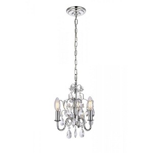 Elegant Lighting Kaede Collection Pendant D9.5 H12.2 Lt:3 Chrome Finish - 1 of 4