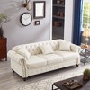 85.8" PU Faux Leather Tufted Chesterfield Sofa with Hidden Storage - 3 of 4