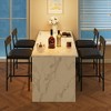 Bar Stools Set of 4, 37 Inch Barstools With Metal Legs PU Seats Chairs - 3 of 4