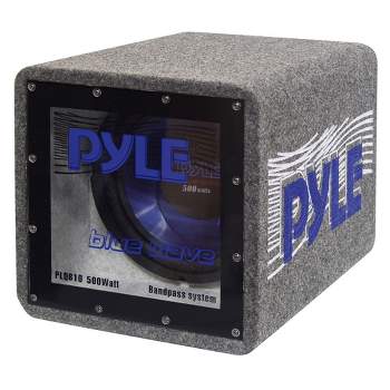 Pyle PLQB10 10 Inch 500 Watt Max Power Vehicle Car Audio Speaker Subwoofer Bandpass Enclosure Box System with Plexiglass Front Window Panel, Black