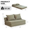 Foldable Corduroy Sofa Bed Sleeper Chair with Pillow,Convertible Twin Floor Mattress Couch with Backrest for Small Spaces-Cuddlewood - 4 of 4