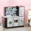 SEVOBAL Wooden Kids Play Kitchen with Washing Machine Microwave Refrigerator Utensils and Storage for Pretend Play, Brown, 35.5"*11.5"*35.5" - 2 of 4