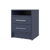 PAGED Nightstand Modern Side Table with 2 Storage Drawers and Open Shelf, Bedside Cabinet for Bedroom, Living Room - 3 of 4