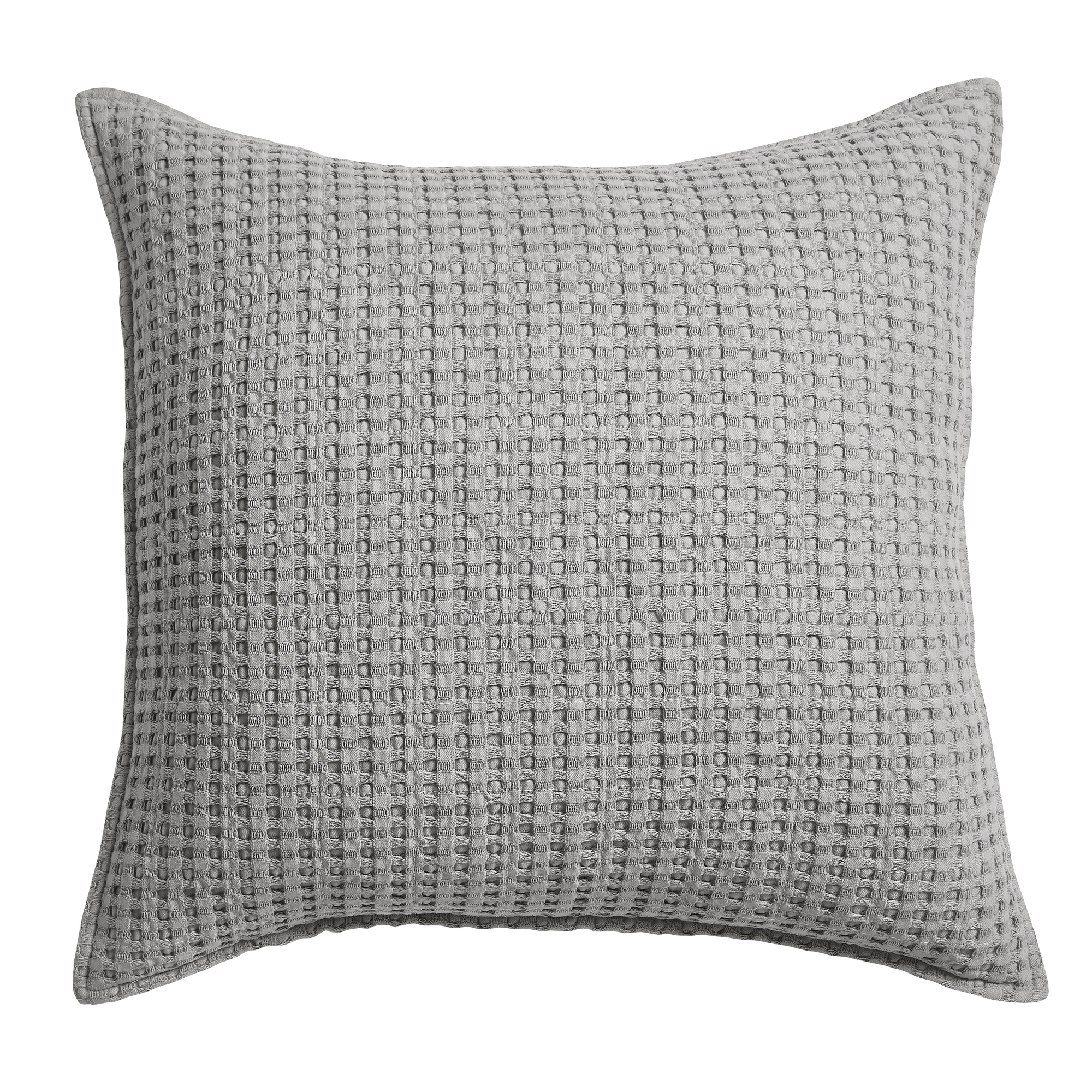 Mills Waffle Grey Square Decorative Pillow - Levtex Home