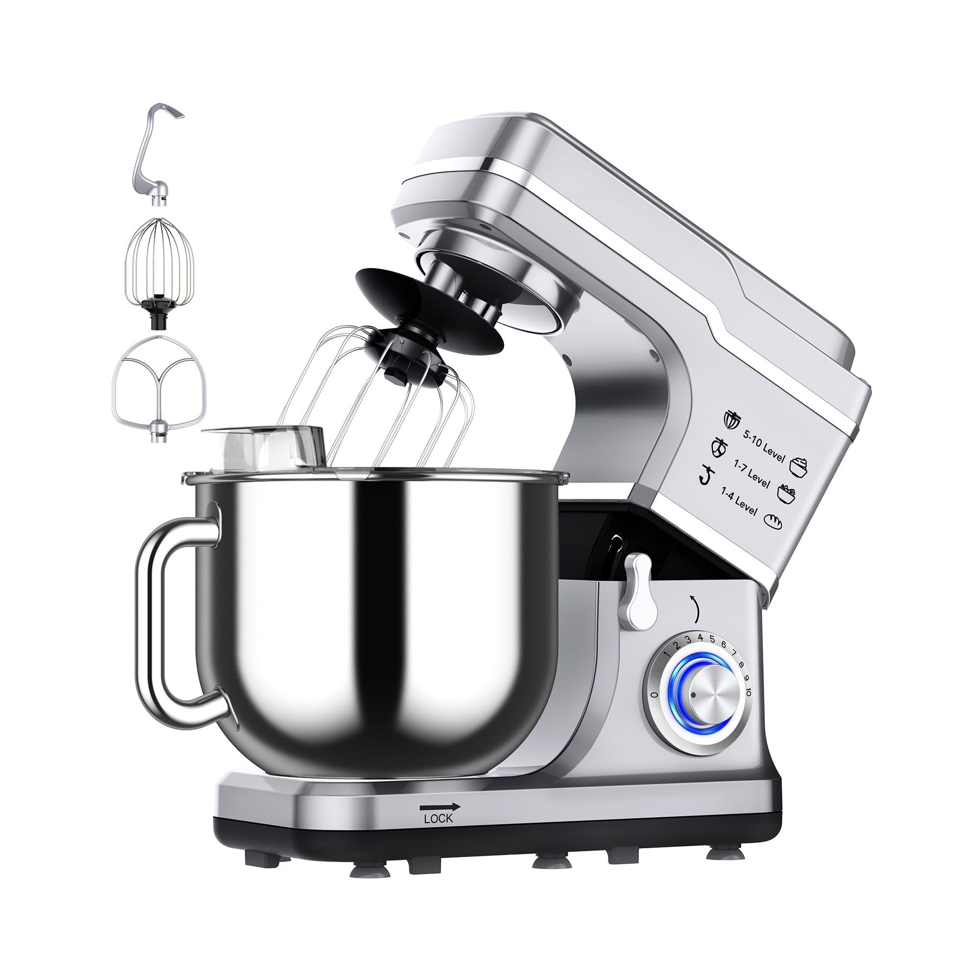 660W 7.5QT Stand Mixer - 10 Speed Tilt-Head Electric Mixer for Kitchen