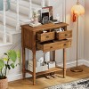 13" Narrow Entryway Console Table with Storage, Vintage Slim Hallway Table with 3 Drawers and Shelf, for Living Room or Foyer - Panipeachy - 3 of 4