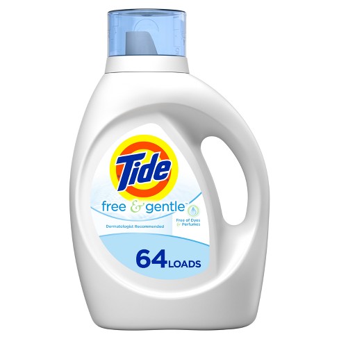 Tide Free & Gentle Laundry Detergent Liquid Soap, 64 Loads, 92 Fl Oz, He  Compatible