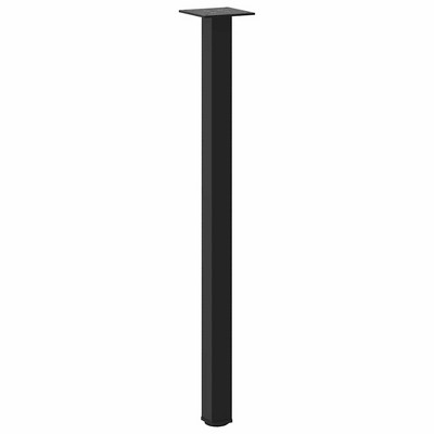 vidaXL Coffee Table Legs - Black Powder-Coated Steel - Adjustable Stability