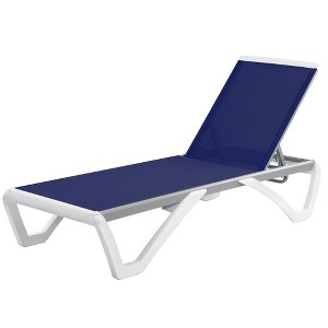 Kozyard Alan Adjustable Patio Chaise Lounge Chair – Full Flat Reclining Aluminum Frame with Durable Resin Legs - 1 of 4