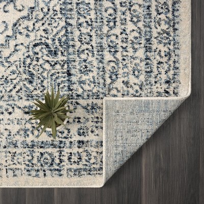 Ivory Moroccan Bohemian 6' x 9' Synthetic Area Rug