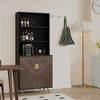 Accent Storage Cabinet With Doors, Bar Cabinet Buffet Cabinet With Storage, Vintage Sideboard Buffet Cabinet For Living Room Hallway Kitchen - 3 of 4