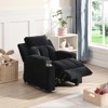 Yinvani Black Velvet Child Recliner Chair with Two Cup Holders - 4 of 4