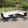 vidaXL Patio Lounge Set Outdoor Sectional Sofa Set Table Poly Rattan Black - 2 of 4