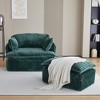 Convertible Compressed Sofa Chair with Ottoman, Modern Corduroy Fabric Armchair for Small Spaces, Living Room, Dorm, or Apartment - 2 of 4