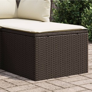 Garden Stool Black PE Rattan, Powder-Coated Steel, Polyester, FoamvidaXL - 1 of 4