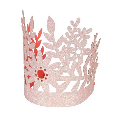 Meri Meri Pink Glitter Party Crowns (Pack of 8)