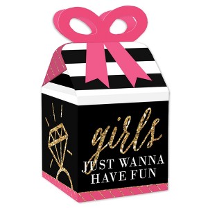Big Dot of Happiness Girls Night Out - Square Favor Gift Boxes - Bachelorette Party Bow Boxes - Set of 12 - 1 of 4