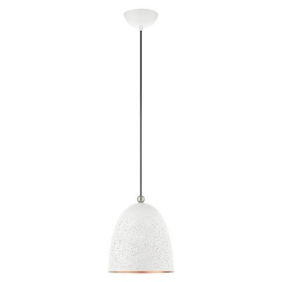 Livex Lighting Arlington 1 - Light Pendant in  White/Brushed Nickel