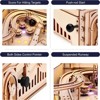 ROBOTIME 3D Wooden Puzzle Pinball Machine Model,Diy Retro Games Marble Run, Beige, 18.7"*10.8"*18.7" - 3 of 4