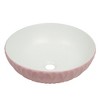 16" Round Ceramic Vessel Bathroom Sink – Modern Textured Bowl Design - 2 of 4
